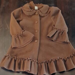 Brown Ruffled Kids Coat